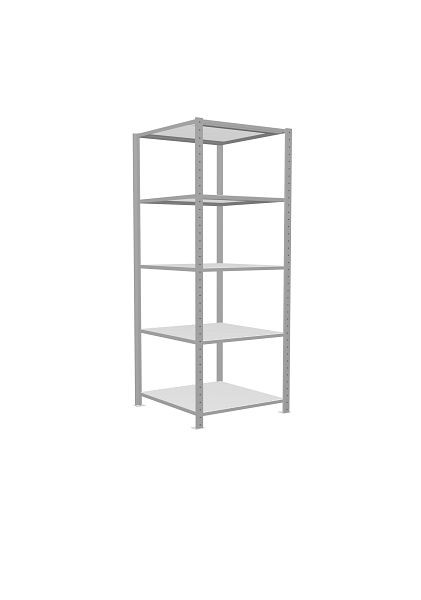 Schulte Grundregal, Steckregal MULTIplus250, 2000 x 750 x 800 mm, 5 Fachböden, Kreuzstrebe, RAL 7035 lichtgrau, 32880-75