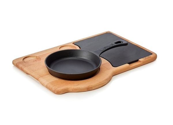 WAS Servierplatte Servierpfanne und emaillierter Gusseisenplatte 16,5 cm, Materialstärke: Boden & Rand 4 mm, 366703016