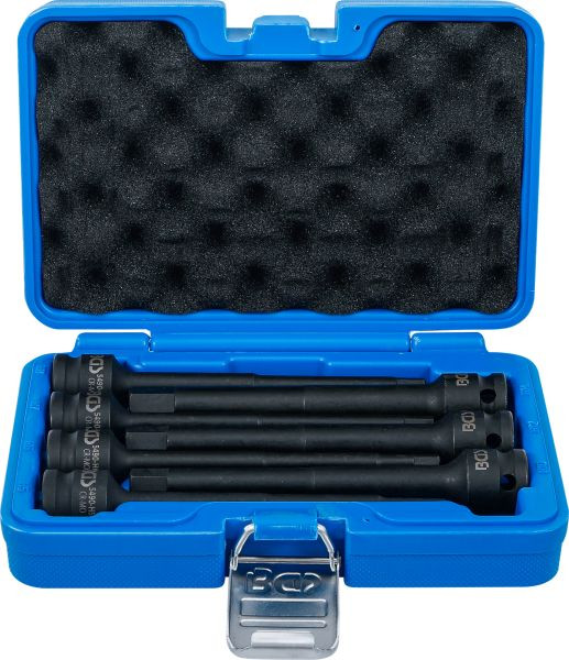 BGS Kraft-Bit-Einsatz-Satz, Länge 150 mm, Antrieb Innenvierkant 12,5 mm (1/2"), Innensechskant 5 - 14 mm, 7-teilig, 5490