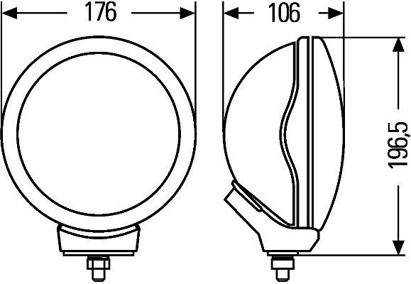 HELLA Halogen-Fernscheinwerfer, Rallye 1000, 12/24V, rund, Referenz: 17.5, geschraubt, ECE-R8/E1 1000, glasklar, rechts/links, 1F5 008 273-011