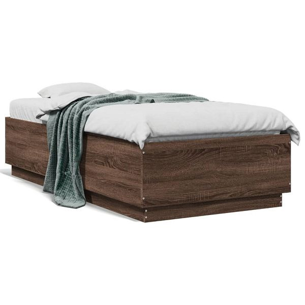 vidaXL Bettgestell Braun Eichen-Optik 90x190 cm Holzwerkstoff, 3209757