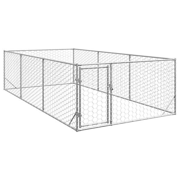vidaXL Outdoor-Hundezwinger mit Tür 2x4x1 m Verzinkter Stahl, 4105412