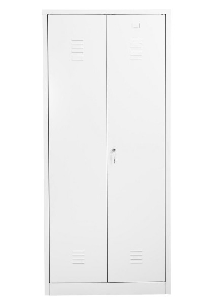 Gürkan Putzmittelschrank, 50 x 80 x 180 cm, Verkehrsweiß, EU Zylinderschloss, links 4 Fächer, CLC/HD.1880, 110081