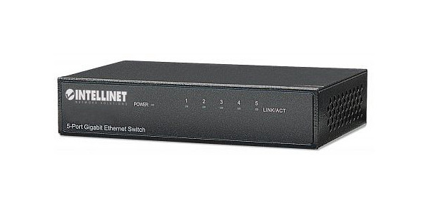 INTELLINET 5-Port Gigabit Ethernet Switch, Metall, Desktop, IEEE 802.3az, 530378