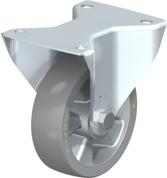 Blickle BK-ALTH 125K-3-AS Stahlblech-Bockrolle, schwere Ausführung, mit Anschraubplatte, Blickle Extrathane®, Grau, 657353