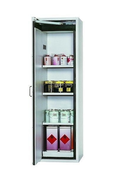 asecos Sicherheitsschrank S-CLASSIC-90, S90.196.060.WDAS in lichtgrau RAL 7035 mit 3x Fachboden (Stahlblech), 30228-001-30249