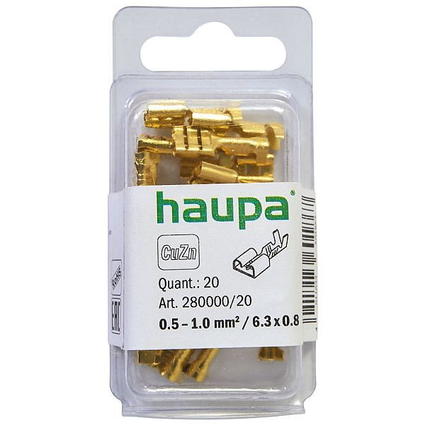 Haupa Flachsteckhülse 1,0-2,5 mm²/6,3x0,8, SmallPack, VE: 20 Stück, 280004/20