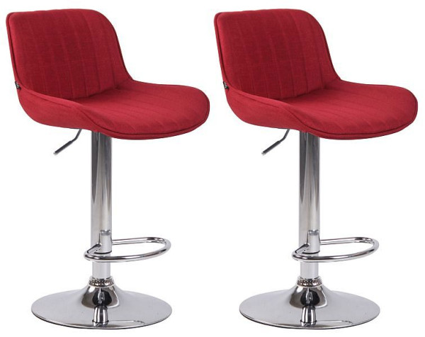 CLP Barhocker Lentini Stoff chrom, rot, VE: 2 Stück, 320568