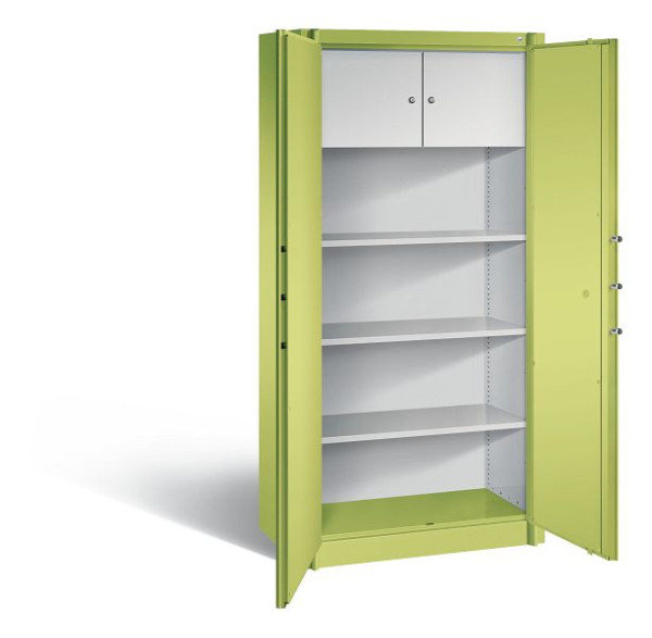 C+P Feuerschutzschrank Certos, H1950xB930xT500mm, Farbe: Viridingrün / Viridingrün, Klinkengriff, 4 OH, 1170-200 S10081