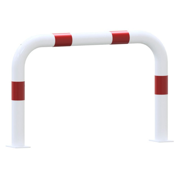 STEIN HGS Absperrbügel zum Aufdübeln aus Stahlrohr Ø76 mm, Breite 1000 mm, weiß, weißrot, 80470.0008