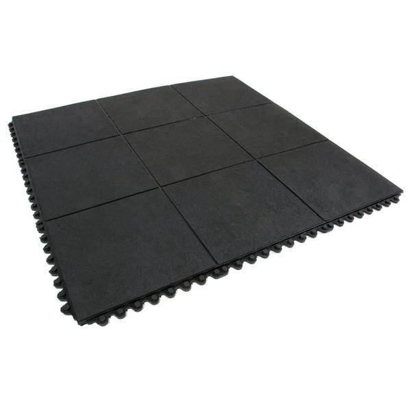 COBA Anti-Ermüdungsmatte Nitrilgummifliese Solid Fatigue Step Schwarz 0.9m x 0.9m, ST010001