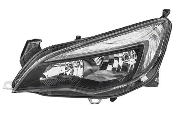 HELLA Halogen/FF-Hauptscheinwerfer, für u.a. Opel Astra J (P10), Sport, SXI, SRI, schwarz, ECE, für Rechtsverkehr, links, 1EG 010 011-371