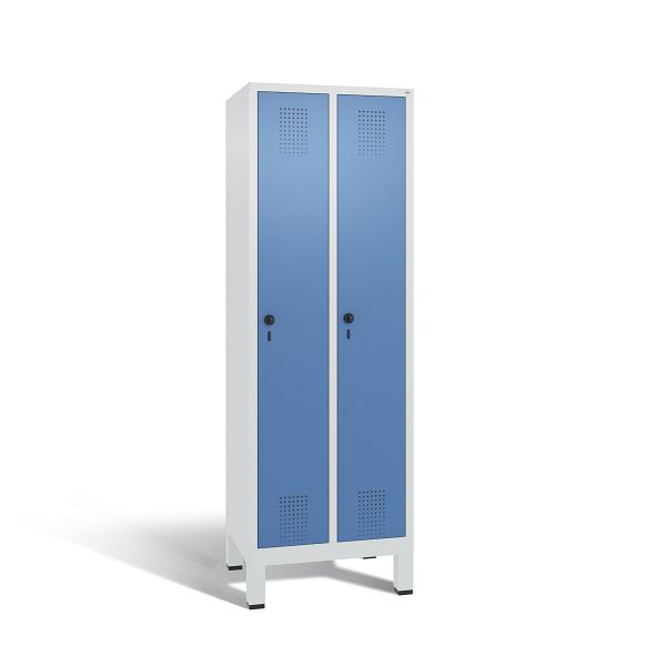 C+P Spind Evolo, 2 Abteile, H1850xB610xT500 mm, Grau/Fernblau, 48010-20B S10037