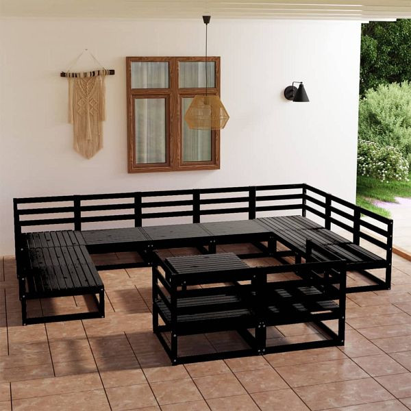 vidaXL 12-teilig Garten-Lounge-Set Massivholz Kiefer, 3076218