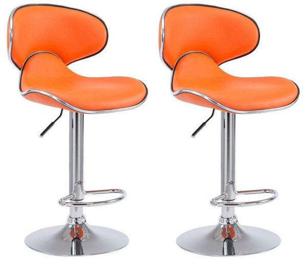 CLP Barhocker Las Vegas V2 Kunstleder chrom, orange, VE: 2 Stück, 308386