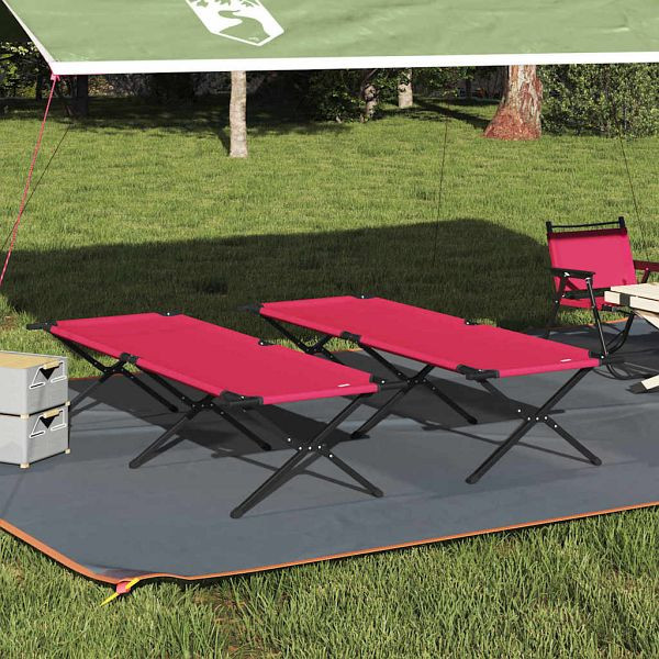 vidaXL Klapp Schlafbett fürs Camping 2 Stück Rot Oxford Stoff, 42003194