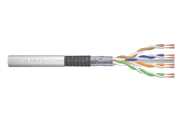 DIGITUS CAT 6 SF-UTP Roh-Patchkabel, 100 m, Box, AWG 26/7, LSZH, Simplex, grau, DK-1633-P-1