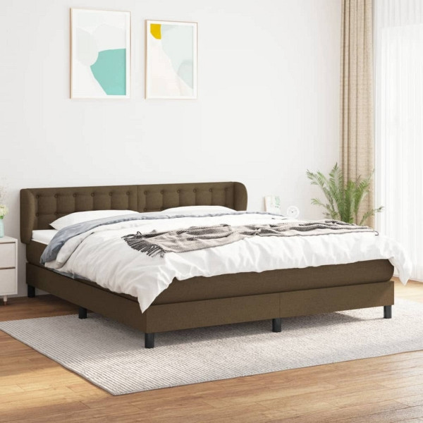 vidaXL Boxspringbett mit Matratze Dunkelbraun 160x200 cm Stoff, 3126576