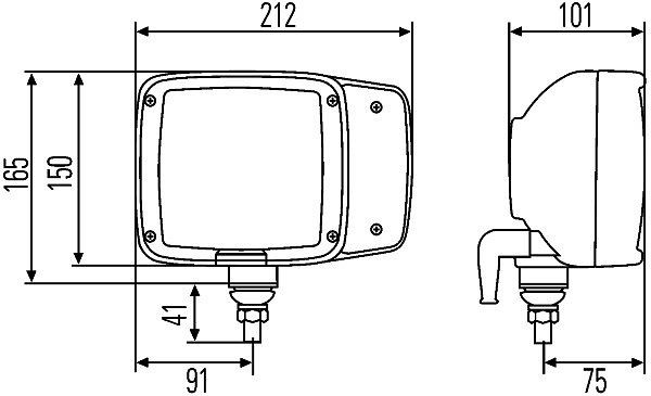HELLA Hauptscheinwerfer, 12V, Anbau, ECE R113/E4 25728/E4 6495, Lichtscheibenfarbe: gelb, Stecker: DEUTSCH, rechts, 1SA 996 120-087