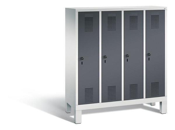 C+P Kindergarten-Spind Evolo, H1350xB1190xT300mm, Farbe: Lichtgrau / Schwarzgrau, 480103-40 S10052