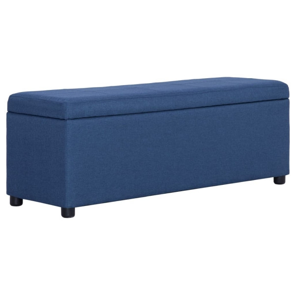 vidaXL Bank mit Staufach 116 cm, Blau, Polyester, 281321