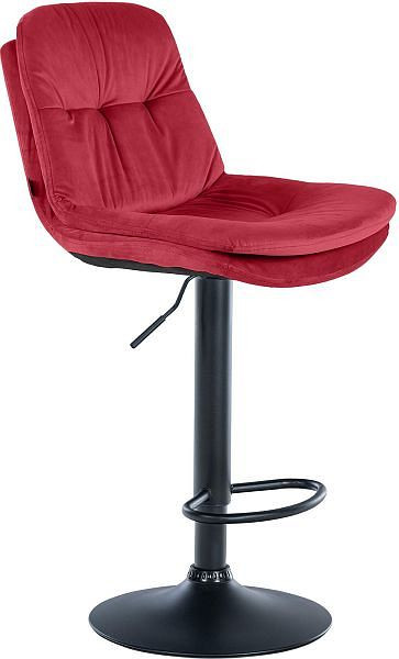 CLP Barhocker Laurel Samt schwarz, rot, 323963, 4255716317089