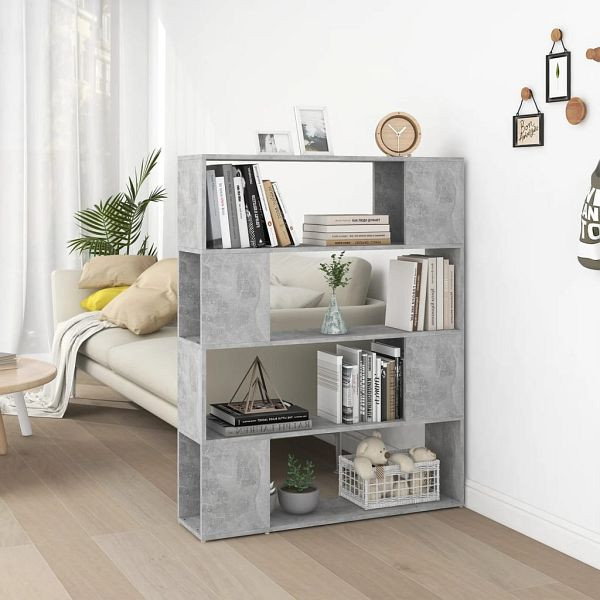 vidaXL Bücherregal Raumteiler Betongrau 100x24x124 cm, 809192