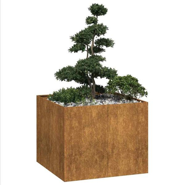 vidaXL Pflanzkübel Rostig 100x100x80 cm Wetterfester Stahl, 860828