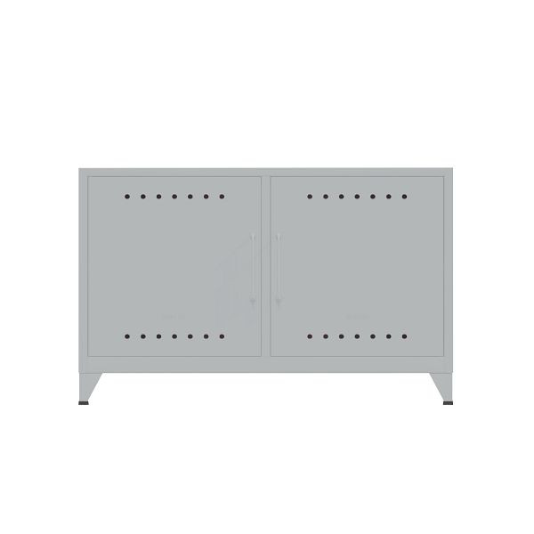 Bisley Fern Sideboard, inkl. 1 festen Fachboden, Kabeldurchlass und Klett-Halter, 355 silber, FERCAB355