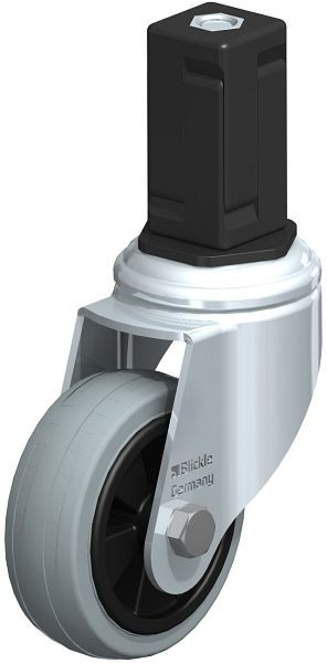 Blickle LKRA-VPA 80G-11-EV15 Apparate-Lenkrolle mit Expander, Vollgummi, Grau, 848098