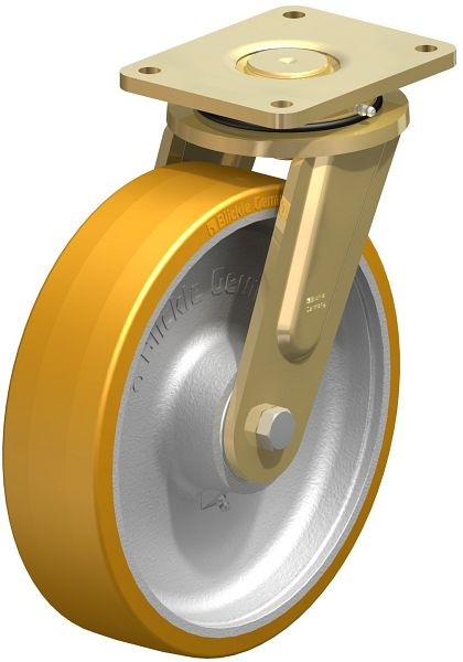 Blickle LS-GTH 302K Stahlgeschweißte Schwerlast-Lenkrolle, schwere Drehkranz-Ausführung, Blickle Extrathane®, Hellbraun, 280677