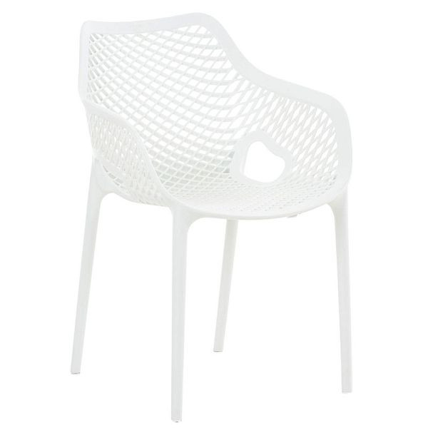 Sanotechnik Outdoorsessel, VE: 4 Stück als Set, weiß mit Armlehne, WW047