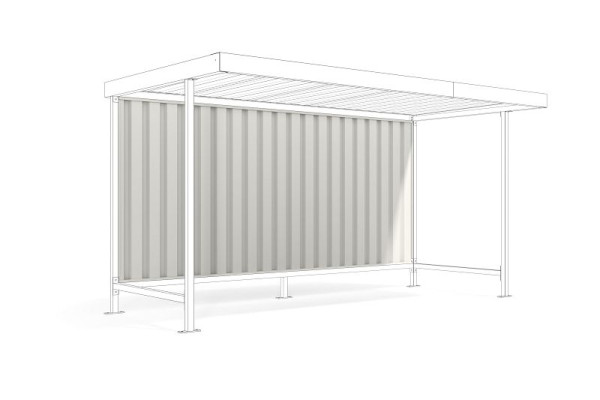 WSM Rückwand für Leipzig L14/15 RAL 9002 Trapezblech, 102000098