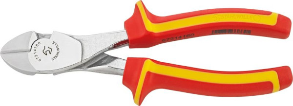STAHLWILLE VDE-Kraftseitenschneider, Länge 168mm Kopf verchromt Griffe 2-Komponenten-Griffe, 67214160