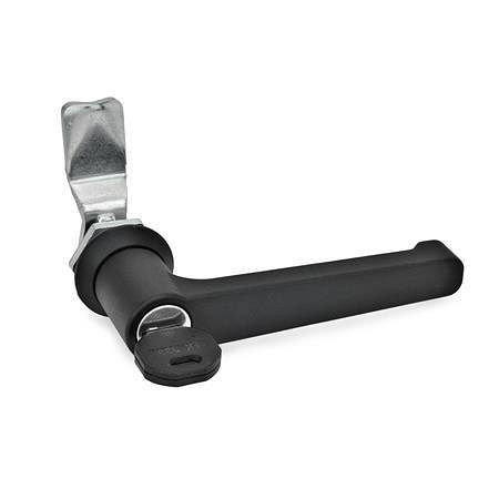 Ganter Verriegelungen, abschließbar, schwarz kunststoffbeschichtet (GN 115-LCG-4-SW), VE: 5 Stück, 115-LCG-4-SW