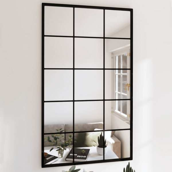 vidaXL Wandspiegel 3 Stück Schwarz 100x60 cm Metall, 3189036