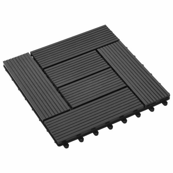 vidaXL Terrassenfliese 11-teilig Schwarz 30 x 30 cm WPC, 42046671