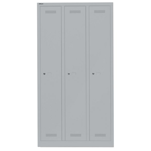 Bisley Garderobenschrank Monobloc™, 3 Abteile je 1 Fach, 355 silber, ML09T1355