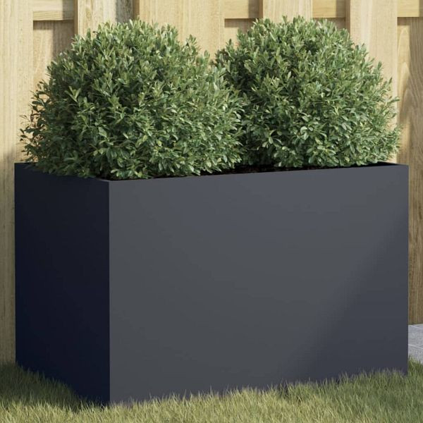 vidaXL Pflanzkübel Anthrazit 62x40x39 cm Kaltgewalzter Stahl, 841597
