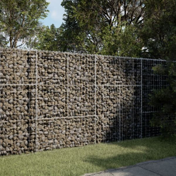 vidaXL Gabione mit Deckel 200x100x150 cm Verzinktes Eisen, 3295214