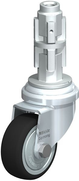 Blickle LRA-PATH 50K-FK-E03 Apparate-Lenkrolle mit Expander, Thermoplastisches Polyurethan, Grau, 848575