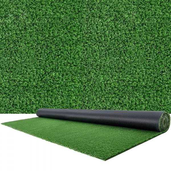 VEVOR Kunstrasen 365,76x213,36 cm, 1,5 cm Florhöhe, mit Drainagelöchern, zuschneidbar, für Balkon Terrasse Garten, RZCP06INCH120657X001V0