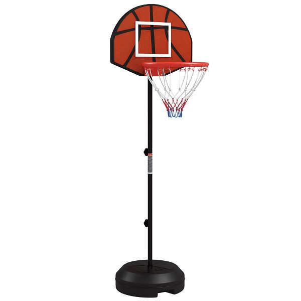 SPORTNOW Basketballständer, höhenverstellbar, Magnet-Dartscheibe, 98-148cm, Schwarz, A61-054V00BK