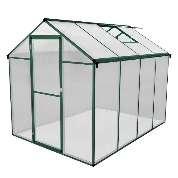 Monster Gewächshaus 1,8m x 2,4m Treibhaus Polycarbonat Pflanzenhaus Garten Gartenhaus, 210615