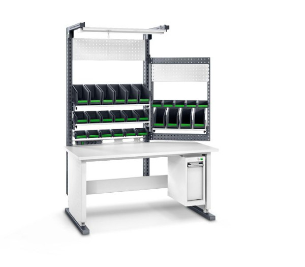 bott avero Komplettmodul 3 elektrisch höhenverstellbar BxTxH: 1500 x 870 x 2037-2437 mm, RAL 7016 / RAL 7035, 41032003.16