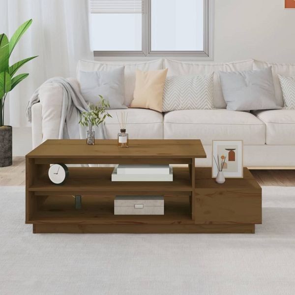 vidaXL Couchtisch Honigbraun 120x50x40,5 cm Massivholz Kiefer, 814417