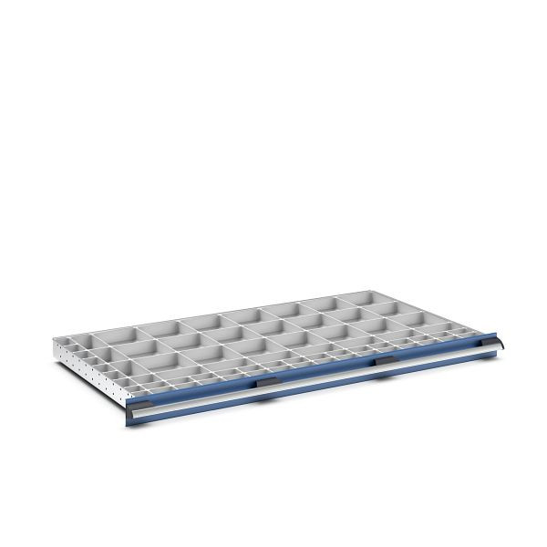 bott cubio Sortiment mit 71 Boxen, BxTxH: 1300x750x50mm, Kunststoff / RAL 7035, 43020817