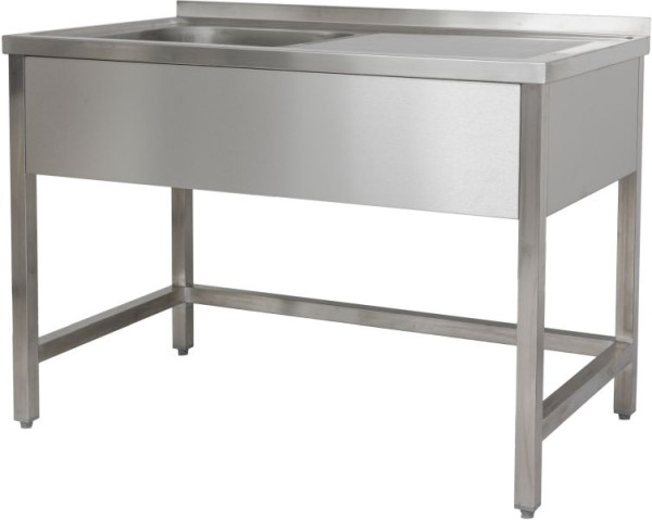 A&S Polarny Spültisch 1200 x 700 x 850 mm 1 Becken links, Ohne Grundboden, 700 mm Tiefe, SPTO1271BL