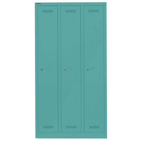 Bisley Garderobenschrank Monobloc™, 3 Abteile je 1 Fach, 659 aquamarin, ML09T1659