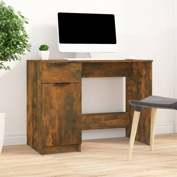vidaXL Schreibtisch Räuchereiche 100x50x75 cm Holzwerkstoff, 817126